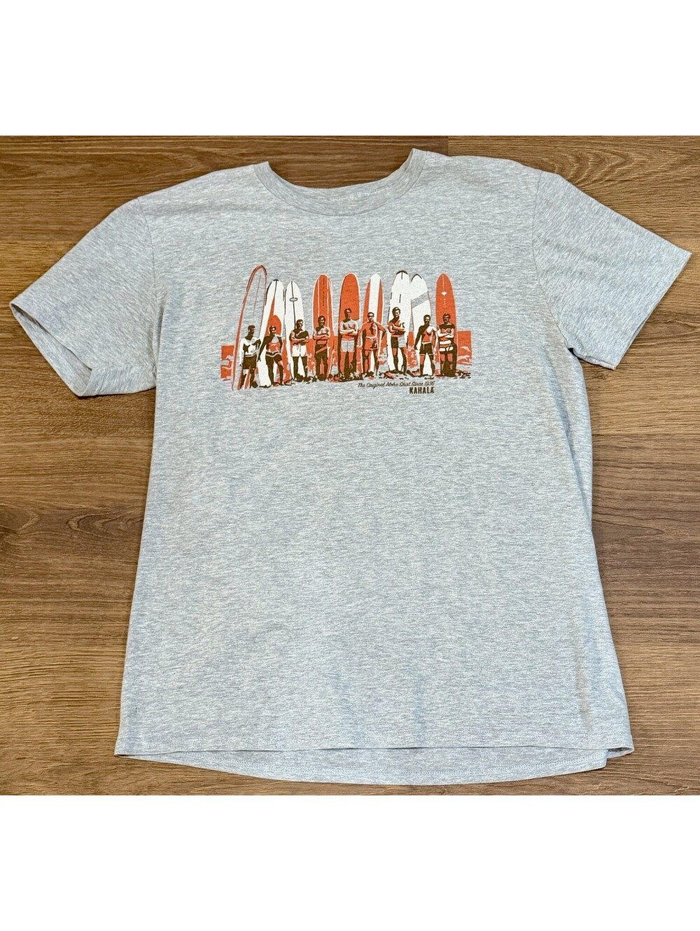 Kahala Original Aloha Shirt Surfboard (LARGE) Graphic T-Shirt Gray #15B